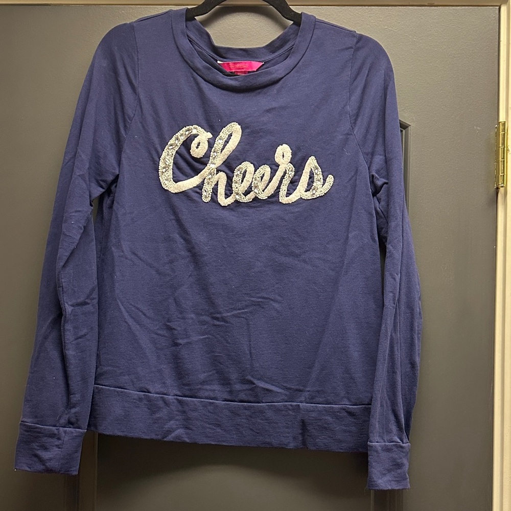 Lilly Pulitzer Navy Blue Rami 'Cheers' Sweatshirt